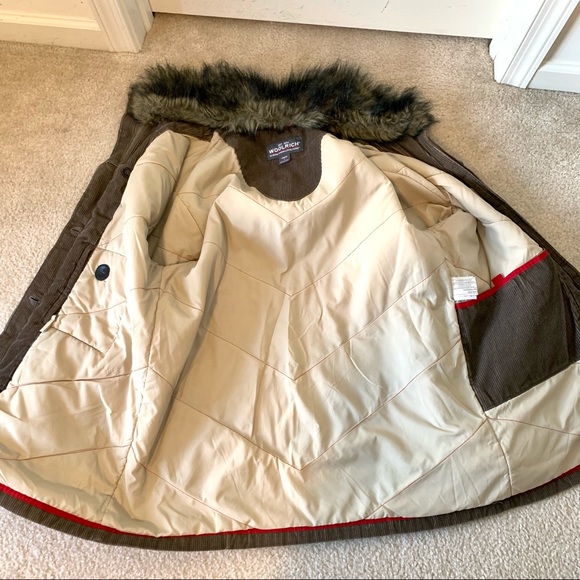 WOOLRICH Corduroy Faux Fur Trimmed Oversized Parka/Barn Coat—SZ. Large - Picture 15 of 17